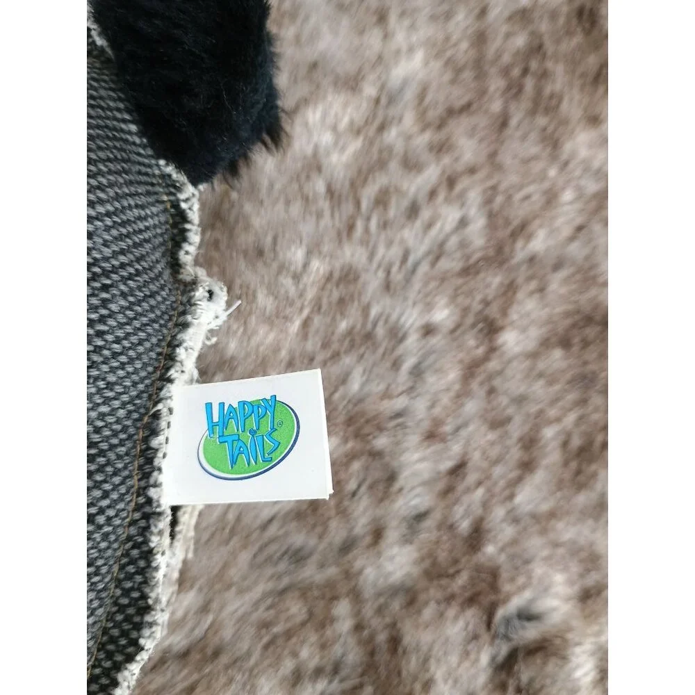 Happy Tails 10 in Stuffed Gray Bear‎ Brown Nose Dog Toy